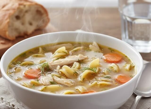     מרק עוף צח עם אטריות