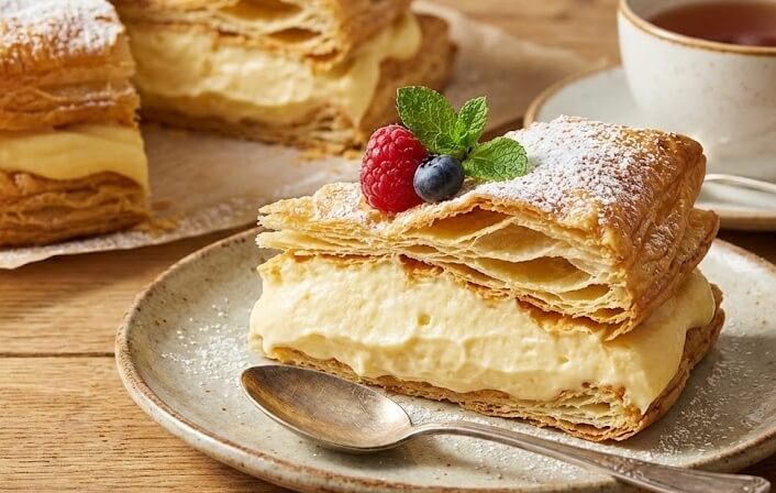 בצק עלים במילוי שמנת