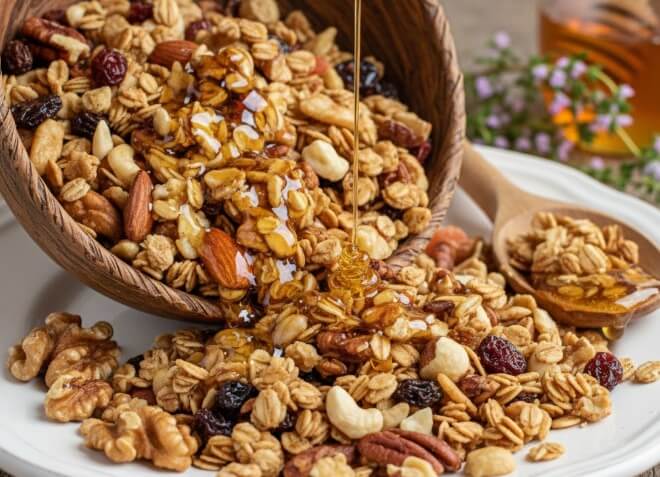   גרנולה ביתית עם דבש 