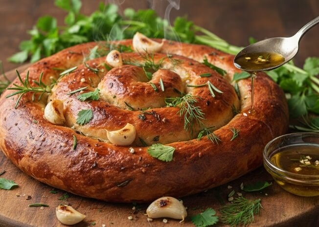     ג׳חנון עם שום ועשבי תיבול