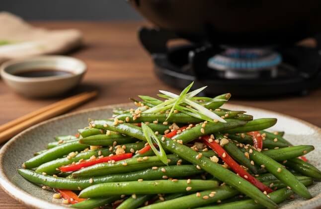 שעועית ירוקה מוקפצת