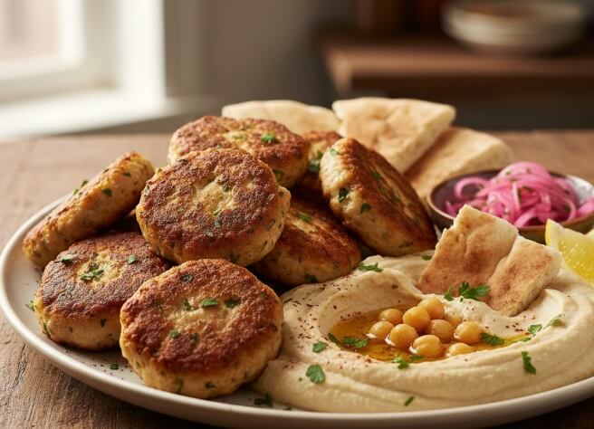  קציצות עוף עם חומוס 