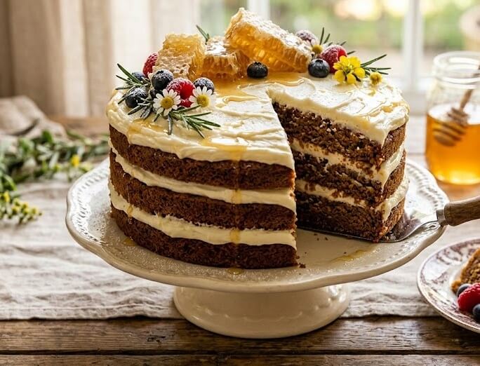  עוגת דבש עם קרם גבינה 