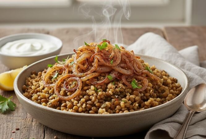 בורגול עם עדשים 