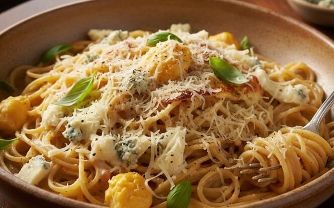 ספגטי ארבע גבינות 