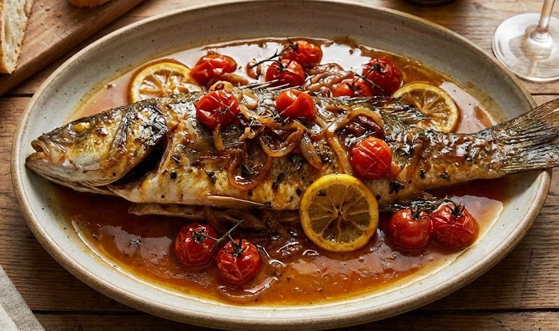 דג ברוטב דבש ועגבניות