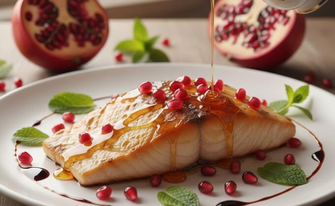 פילה דג בדבש ורימונים.