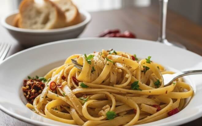 לינגוויני אגליו אוליו עם צ׳ילי ופטרוזיליה  