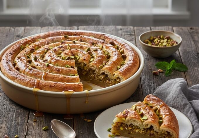 מאפה פיסטוקים ודבש.